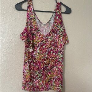 Floral Pink Sleeveless Women's Top